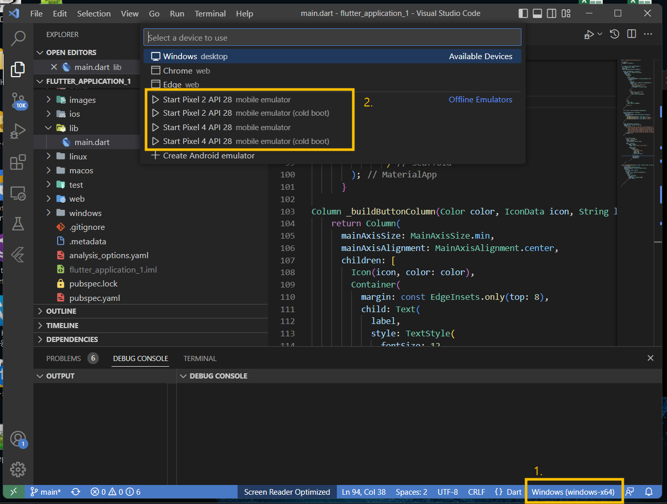 Selct a Device to use